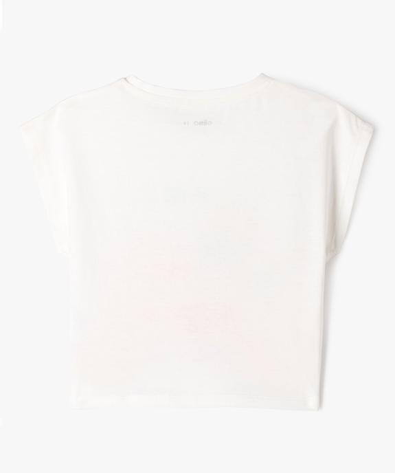 Tee-shirt à manches courtes coupe courte fille vue3 - GEMO (ENFANT) - GEMO