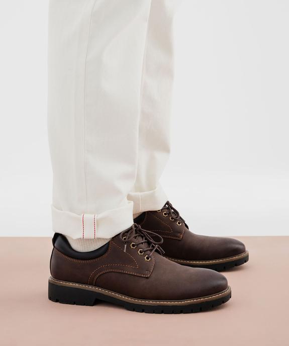 Derbies casual à semelle crantée homme vue1 - URBAN STEPS - GEMO