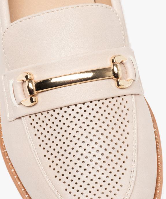 Mocassins femme unies à bout amande perforé  vue6 - GEMO (CASUAL) - GEMO
