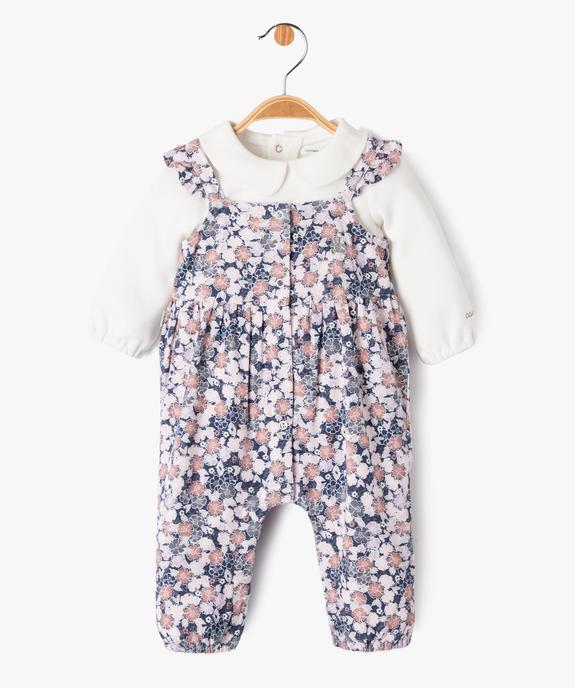 Ensemble 2 pièces salopette et body bébé fille - LuluCastagnette vue1 - LULUCASTAGNETTE - GEMO