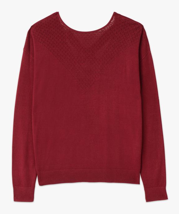 Pull fin à col rond avec dos croisé femme vue4 - GEMO 4G FEMME - GEMO