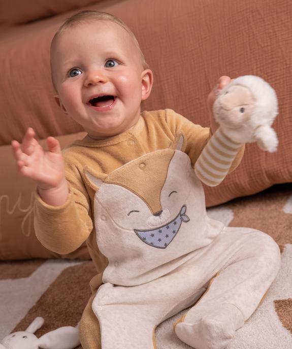 Pyjama en velours ouvert devant motif renard bébé garçon vue5 - GEMO 4G BEBE - GEMO
