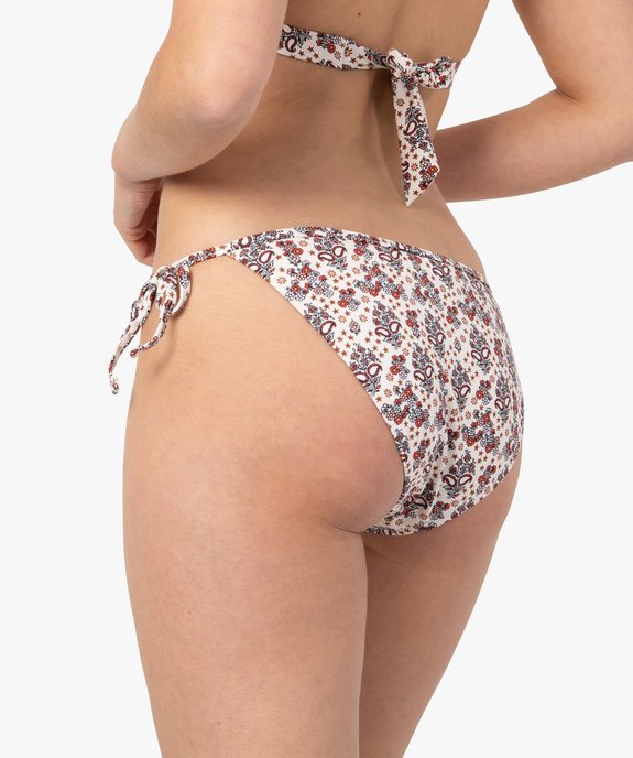 Bas de maillot de bain femme forme culotte à motifs fleuris vue2 - GEMO (PLAGE) - GEMO