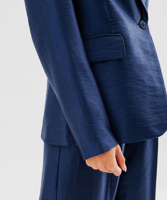 Veste de tailleur à grand col en matière satinée femme vue5 - GEMO(FEMME PAP) - GEMO