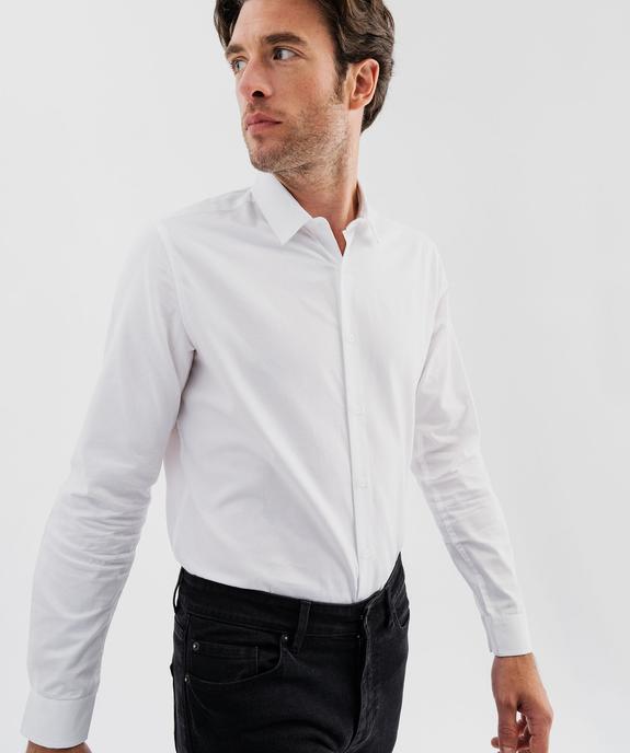 Chemise manches longues unie coupe droite homme vue3 - GEMO (HOMME) - GEMO