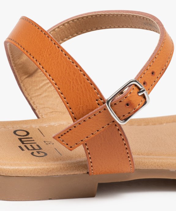 Nu-pieds femme unis à talon plat et bride large vue6 - GEMO (CASUAL) - GEMO