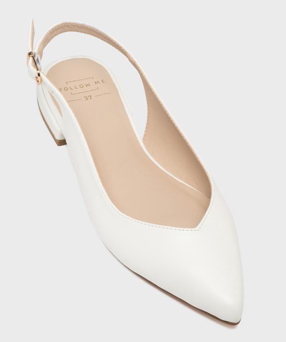 Escarpins slingback à bout pointu et talon plat femme - Follow Me vue6 - FOLLOW ME - GEMO