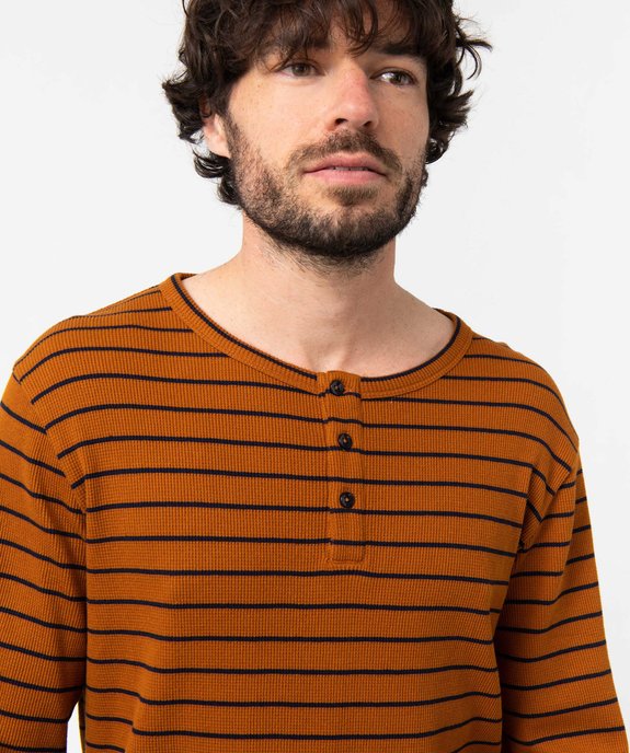 Pyjama homme avec haut tunisien rayé en nid d'abeille vue5 - GEMO(HOMWR HOM) - GEMO