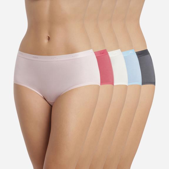 Boxers en coton stretch confort femme (lot de 5) - Les Pockets Dim vue2 - DIM - GEMO