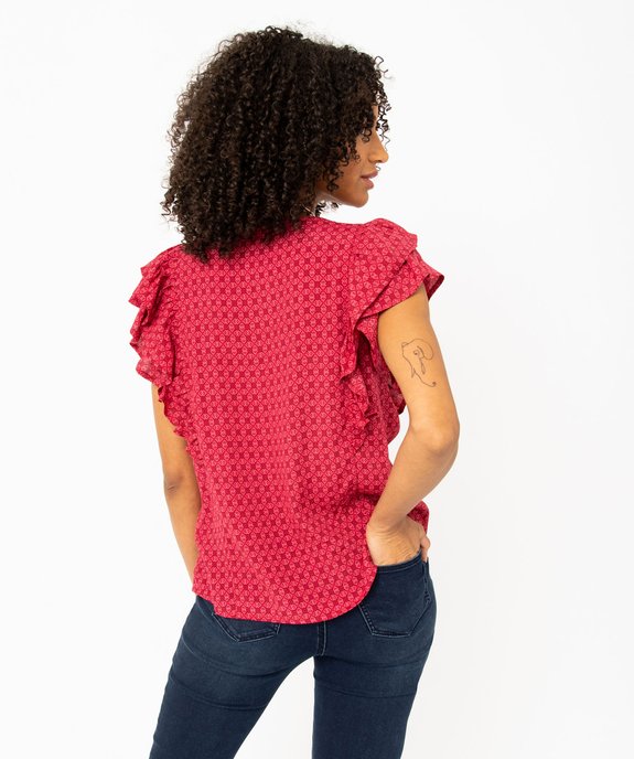 Blouse ample sans manches à col V et volants femme vue3 - GEMO(FEMME PAP) - GEMO