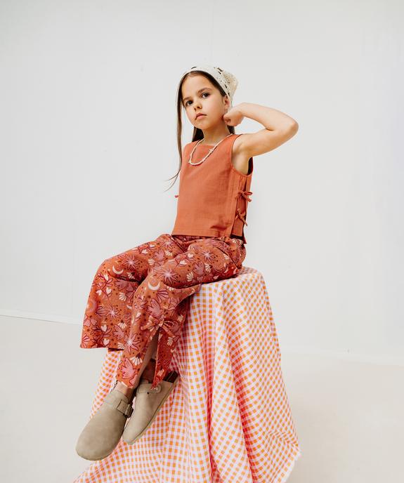 Pantalon fluide imprimé fille vue7 - GEMO 4G FILLE - GEMO