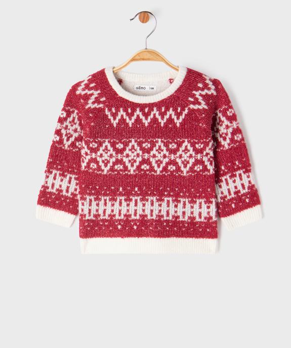 Pull jacquard esprit Noël bébé vue1 - GEMO(BEBE DEBT) - GEMO