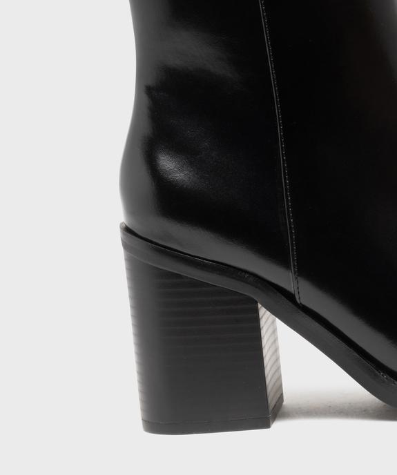 Boots à talon large et bout rond unies femme vue6 - FOLLOW ME - GEMO