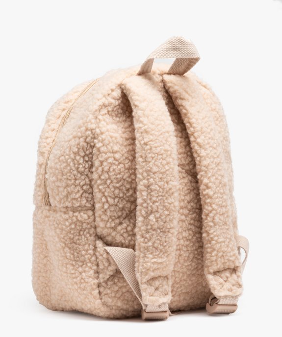 Sac à dos en maille sherpa avec broderie chat fille vue2 - GEMO(BEBE DEBT) - GEMO