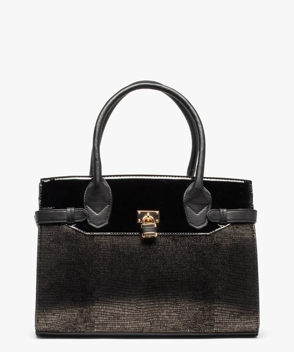 Sac à main femme verni et brillant avec cadenas vue1 - GEMO (ACCESS) - GEMO