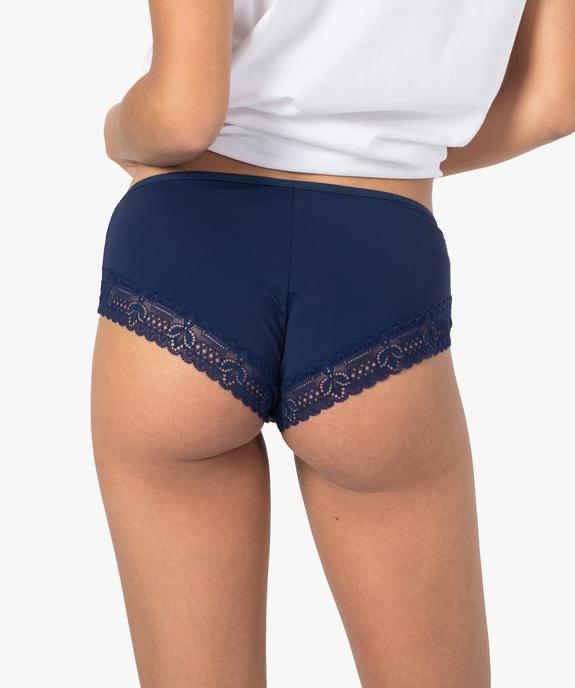 Shorty femme en microfibre et dentelle (lot de 2) vue2 - GEMO(HOMWR FEM) - GEMO