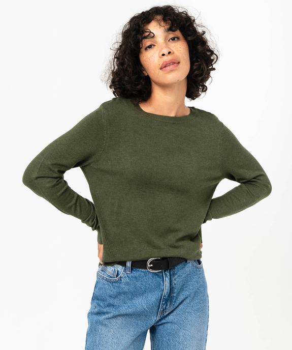 Pull à col rond en maille fine femme vue1 - GEMO 4G FEMME - GEMO