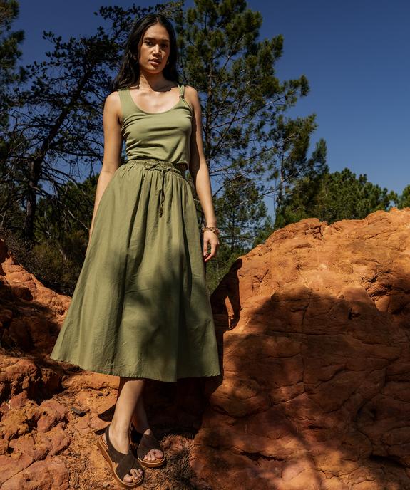 Jupe longue et ample en voile de coton à taille élastiquée femme vue1 - GEMO(FEMME PAP) - GEMO