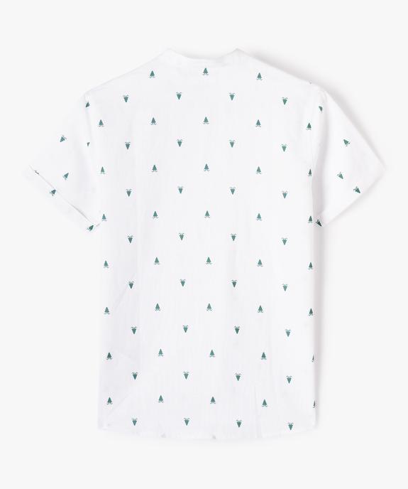 Chemise garçon à manches courtes et col mao spécial Noël vue3 - GEMO (JUNIOR) - GEMO