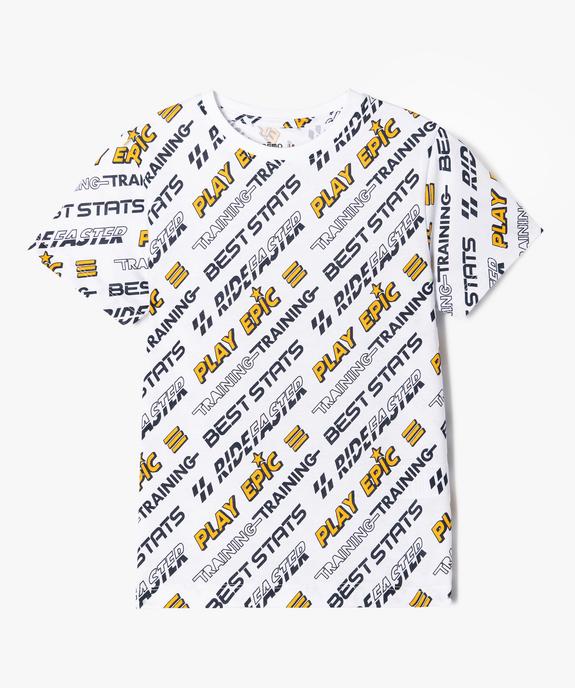Tee-shirt à manches courtes avec inscriptions garçon vue1 - GEMO (ENFANT) - GEMO