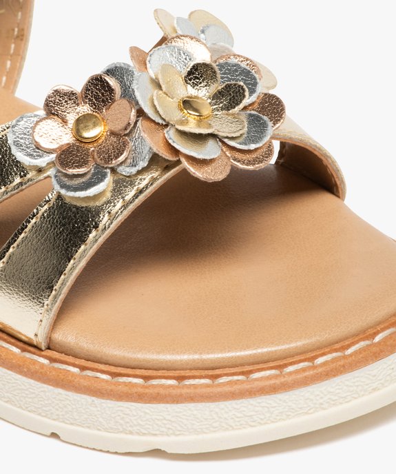 Sandales fille à scratch avec brides à fleurs tridimensionnelles vue6 - GEMO (ENFANT) - GEMO
