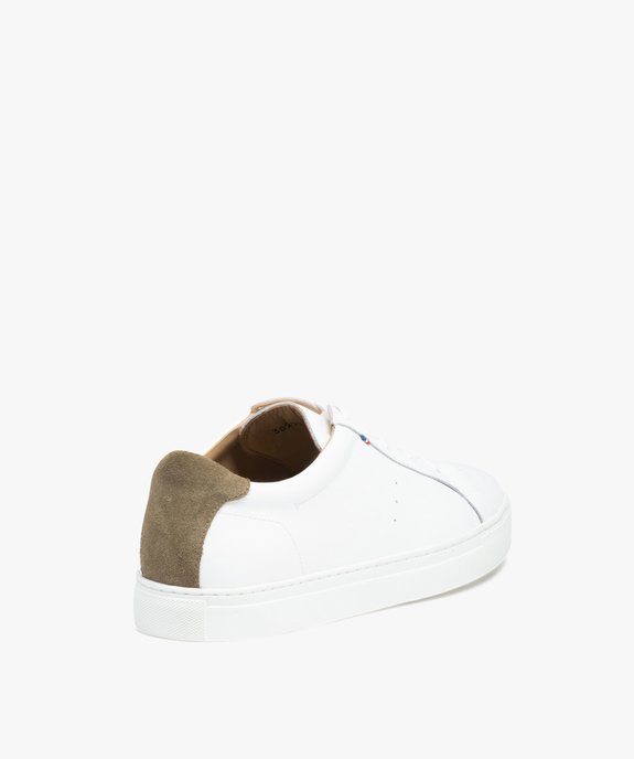 Baskets homme unies dessus et intérieur cuir – Tanéo vue4 - TANEO - GEMO