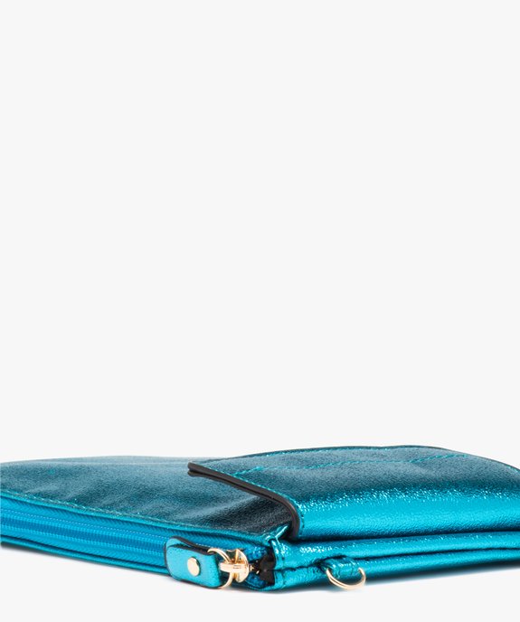 Pochette femme zippée et métallisée à bandoulière amovible vue4 - GEMO (ACCESS) - GEMO