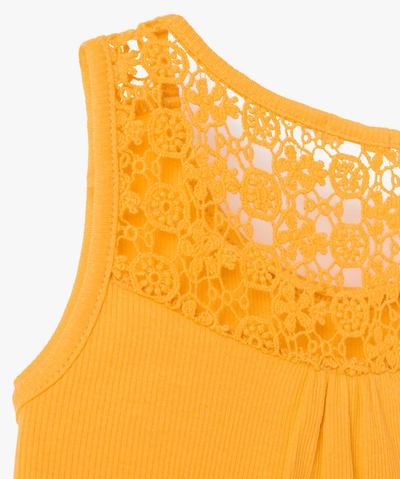 Débardeur fille côtelé avec dos brodé en dentelle vue2 - GEMO (ENFANT) - GEMO