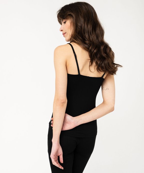 Haut de pyjama à fines bretelles et dentelle femme vue3 - GEMO 4G FEMME - GEMO