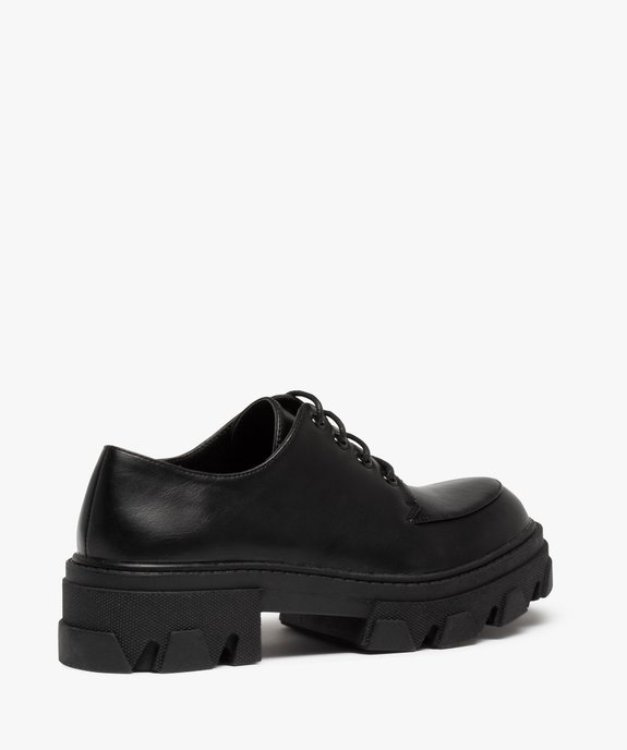 Derbies femme unis à semelle épaisse et crantée vue4 - GEMO (CASUAL) - GEMO