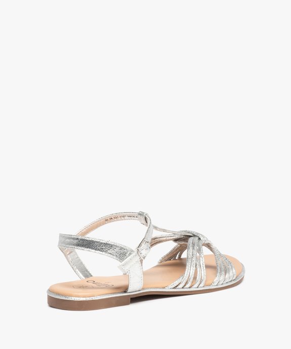 Sandales femme à talon plat et fines brides métallisées  vue4 - GEMO (CASUAL) - GEMO