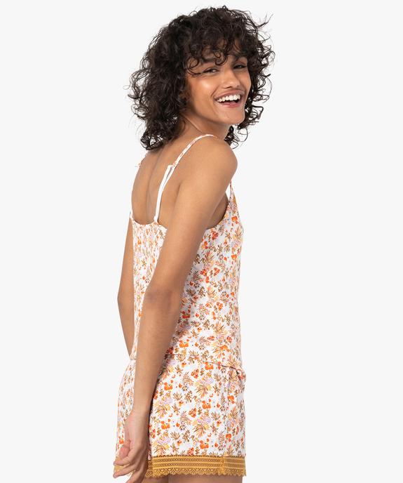 Haut de pyjama à fines bretelles et dentelle femme vue3 - GEMO 4G FEMME - GEMO