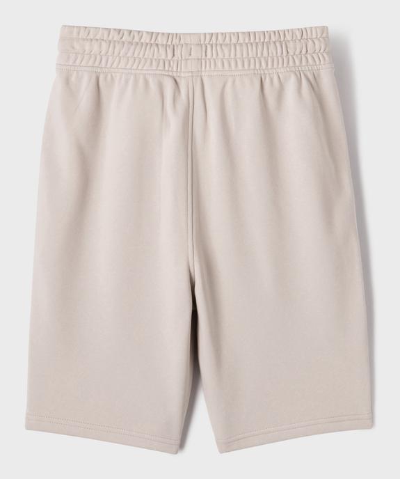 Bermuda uni en maille French Terry avec ceinture ajustable garçon vue3 - GEMO 4G GARCON - GEMO