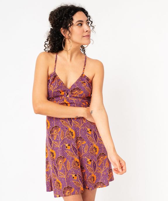 Robe courte imprimée à fines bretelles femme vue1 - GEMO(FEMME PAP) - GEMO