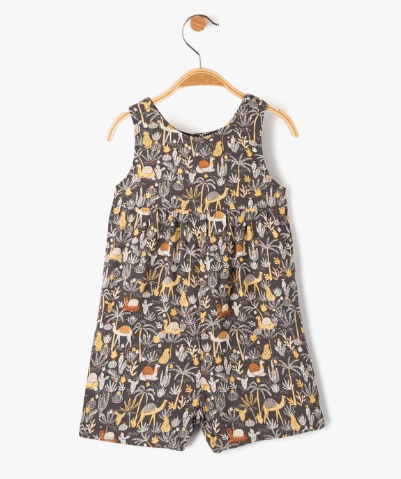 Combishort bébé fille fluide à motifs vue3 - GEMO(BEBE DEBT) - GEMO