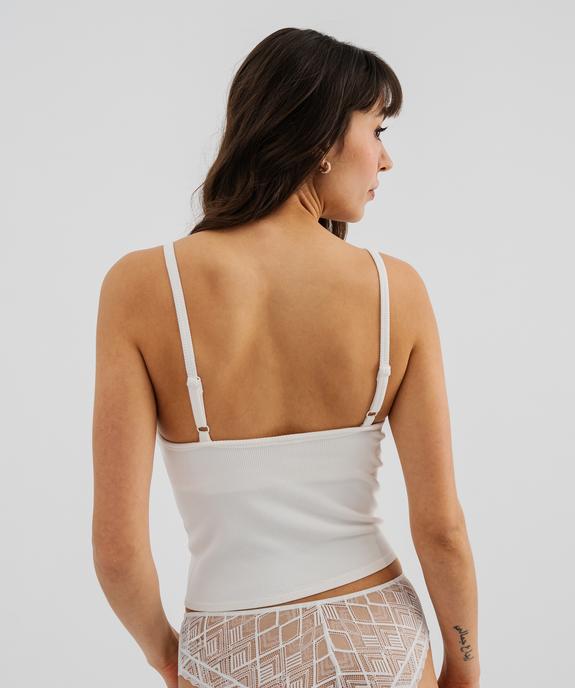 Débardeur en maille côtelée avec brassière intégrée femme vue3 - GEMO 4G FEMME - GEMO