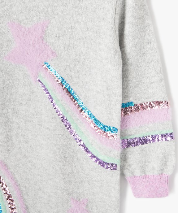 Robe en maille pailletée avec motifs en sequins fille vue2 - GEMO (ENFANT) - GEMO