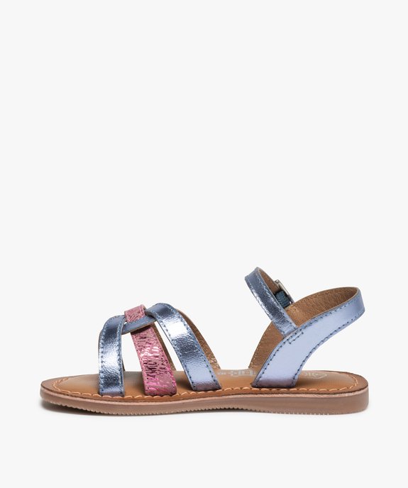Sandales fille à brides brillantes en cuir vue3 - GEMO (ENFANT) - GEMO
