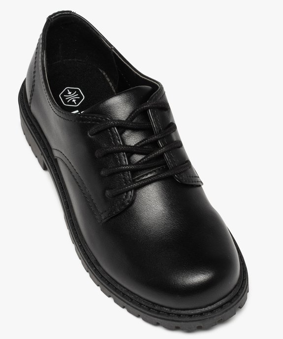 Derbies garçon unis à semelle crantée fermeture lacets vue5 - GEMO (ENFANT) - GEMO