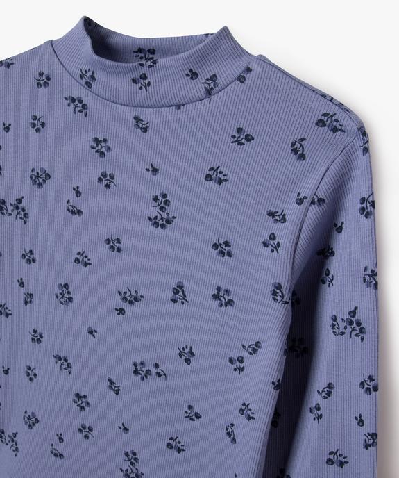 Tee-shirt manches longues col montant en maille côtelée fille - GEMO 4G FILLE Tee-shirt manches longues col montant en maille côtelée fille vue2 - GEMO 4G FILLE - GEMO