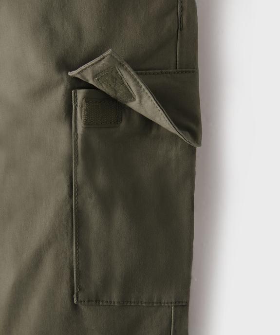 Pantalon cargo Regular en coton stretch à taille élastiquée garçon vue3 - GEMO (JUNIOR) - GEMO