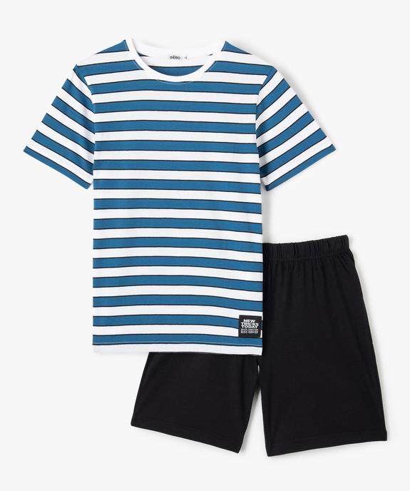 Pyjashort garçon avec haut rayé vue1 - GEMO (JUNIOR) - GEMO