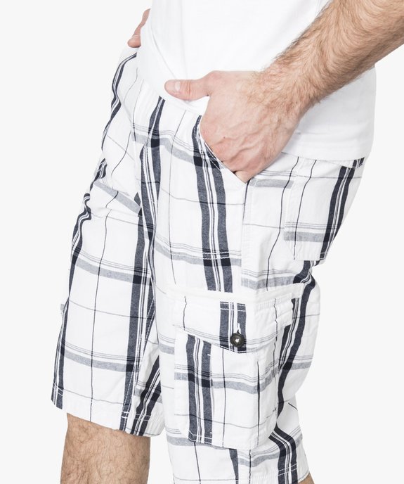 Bermuda multipoches à larges carreaux vue2 - GEMO (HOMME) - GEMO
