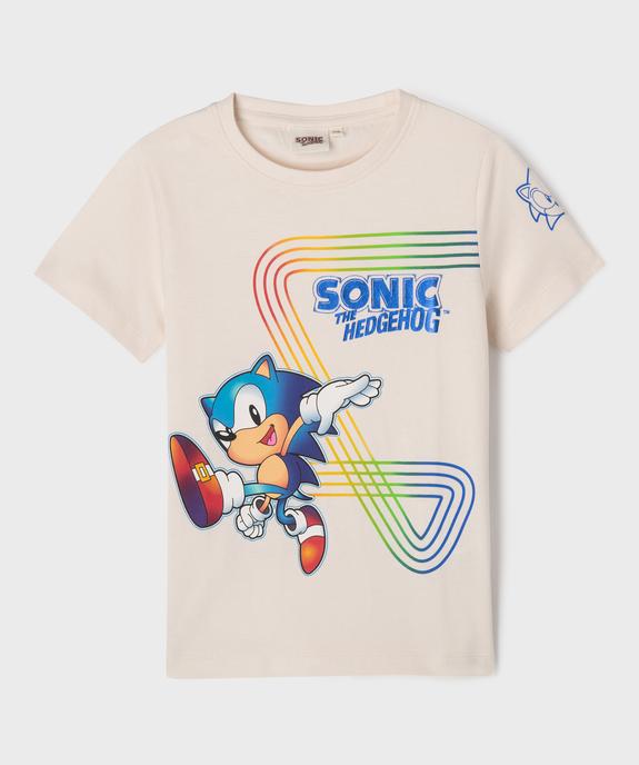 Tee-shirt manches courtes motif Sonic garçon - Sonic Hedgehog vue1 - SONIC - GEMO