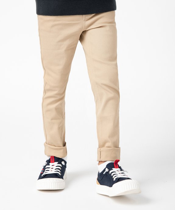 Pantalon garçon coupe skinny en toile extensible vue1 - GEMO 4G GARCON - GEMO