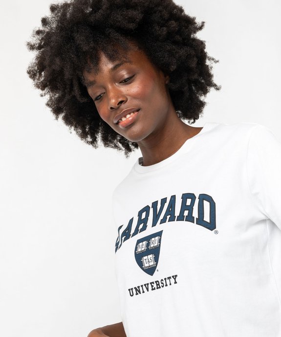 Tee-shirt à manches courtes avec inscription femme - Harvard vue5 - HARVARD - GEMO