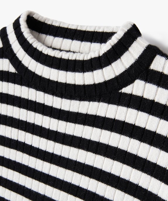 Pull rayé en maille côtelée fille vue2 - GEMO (ENFANT) - GEMO