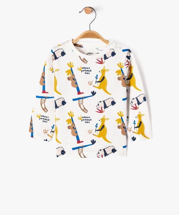 Tee-shirt manches longues avec motif animaux bébé garçon - GEMO(BEBE DEBT) Tee-shirt manches longues avec motif animaux bébé garçon vue1 - GEMO(BEBE DEBT) - GEMO