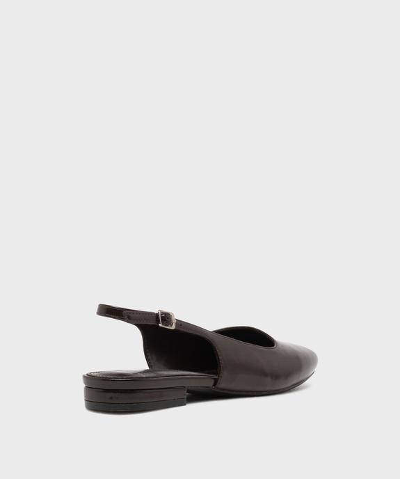 Escarpins slingback à bout carré et talon plat femme - Follow Me vue4 - FOLLOW ME - GEMO