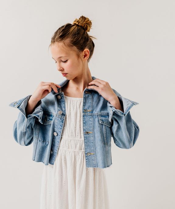 Veste en jean loose et raccourcie fille vue1 - GEMO 4G FILLE - GEMO